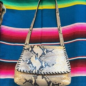 Donald J. Pliner Snakeskin Beige Shoulder Bag